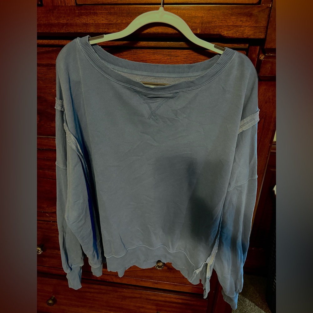 AE American Eagle exposed seam lightweight sweatshirt size S